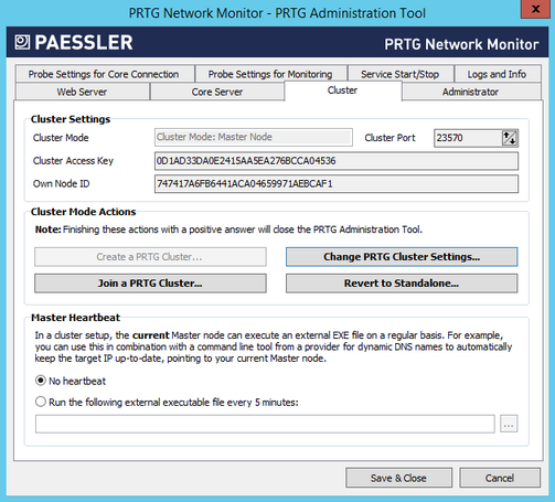 PRTG Administration Tool: Cluster PRTG Administration Tool: Cluster