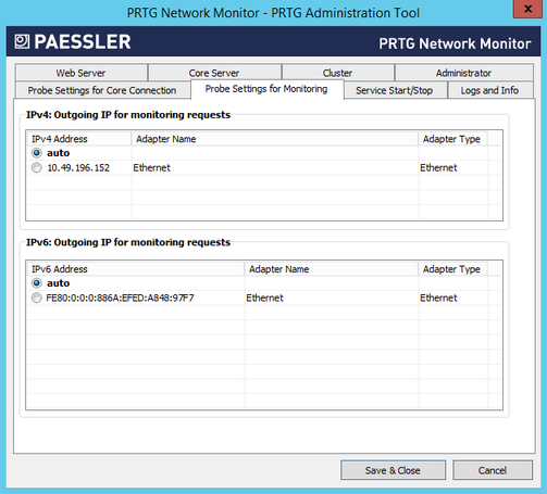 PRTG Administration Tool: Probe Settings for Monitoring PRTG Administration Tool: Probe Settings for Monitoring