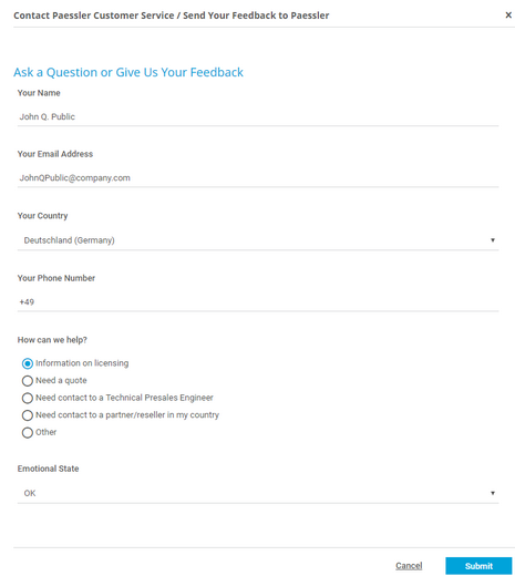 Customer Service Contact Form Customer Service Contact Form