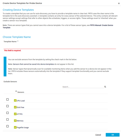Create Device Template Assistant