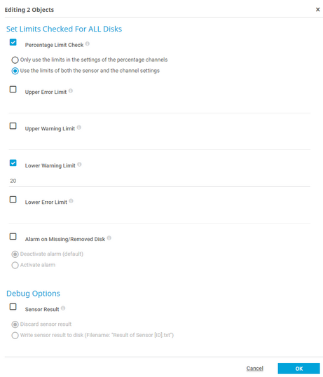 Setting Limits for All Disks