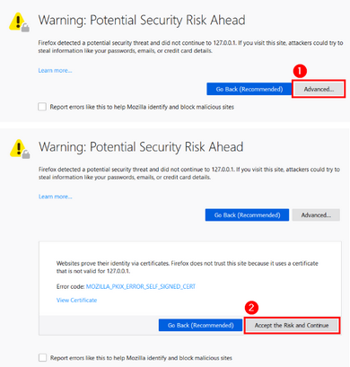 SSL Warning in Firefox SSL Warning in Firefox