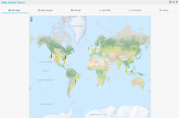 The Global Status of a Network in a Geographical Map