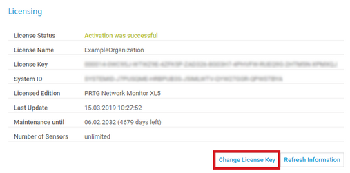 Update Your License: Click Change License Key Update Your License: Click Change License Key