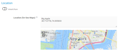 Defining Location New York City with Geo Coordinates and Label Big Apple