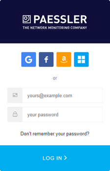 PRTG Hosted by Paessler Login Screen