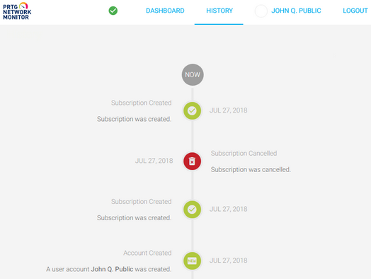 Subscription History