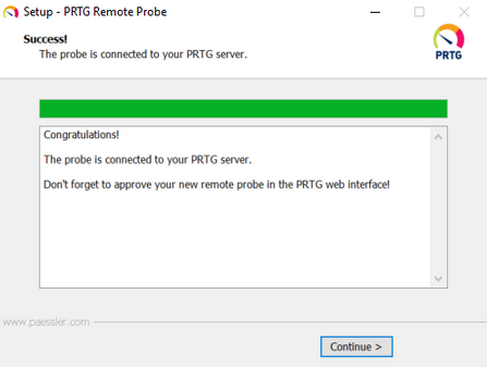 PRTG Remote Probe Successful Setup PRTG Remote Probe Successful Setup